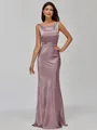 Impeccable Sheath Scoop Floor-Length Silk Like Satin Bridesmaid Dress