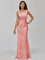 Impeccable Sheath Scoop Floor-Length Silk Like Satin Bridesmaid Dress