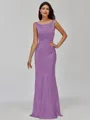 Impeccable Sheath Scoop Floor-Length Silk Like Satin Bridesmaid Dress