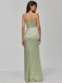 Stunning Sheath Spaghetti Straps Floor-Length Silk Like Satin Corset Bridesmaid Dress