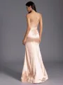 Gracious Sheath One-Shoulder Pleated Floor-Length Silk Like Satin Bridesmaid Dress