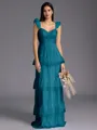 Timeless A-line Sweetheart Cascading Ruffles Floor-Length Bridesmaid Dress