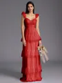 Timeless A-line Sweetheart Cascading Ruffles Floor-Length Bridesmaid Dress