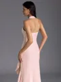 Understated A-line Halter Floor-Length Stretch Crepe Bridesmaid Dress