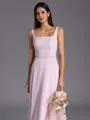 Gorgeous A-line Square Floor-Length Chiffon Bridesmaid Dress