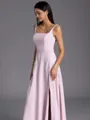 Gorgeous A-line Square Floor-Length Chiffon Bridesmaid Dress
