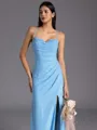 Endearing Sheath Spaghetti Straps Pleated Floor-Length Chiffon Bridesmaid Dress