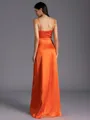 Graceful A-line Spaghetti Straps Floor-Length Silk like Satin Bridesmaid Dress