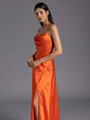 Graceful A-line Spaghetti Straps Floor-Length Silk like Satin Bridesmaid Dress