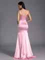 Refined Sheath Square Floor-Length Silk Like Satin Bridesmaid Dress