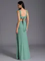 Noble Sheath Square Pleated Floor-Length Chiffon Bridesmaid Dress