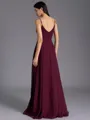Resplendent A-line V-Neck Pleated Floor-Length Chiffon Bridesmaid Dress