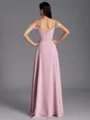 Impeccable A-line Cold Shoulder Pleated Floor-Length Chiffon Bridesmaid Dress