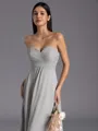Gracious A-line Sweetheart Pleated Floor-Length Chiffon Bridesmaid Dress