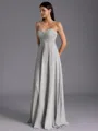 Gracious A-line Sweetheart Pleated Floor-Length Chiffon Bridesmaid Dress