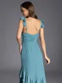 Glam A-line Square Ruffles Ankle-Length Chiffon Bridesmaid Dress