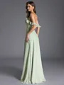 Perfect A-line Off-the-Shoulder Ruffles Floor-Length Chiffon Bridesmaid Dress