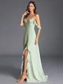 Perfect A-line Off-the-Shoulder Ruffles Floor-Length Chiffon Bridesmaid Dress