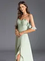 Perfect A-line Off-the-Shoulder Ruffles Floor-Length Chiffon Bridesmaid Dress