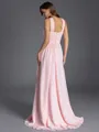 Trendy A-line Halter Pleated Floor-Length Chiffon Bridesmaid Dress