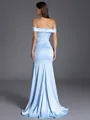 Fashion Sheath Off-the-Shoulder Ruffles Floor-Length Charmeuse Bridesmaid Dress