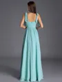 Stunning A-line Straps Pleated Floor-Length Chiffon Bridesmaid Dress