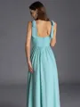 Stunning A-line Straps Pleated Floor-Length Chiffon Bridesmaid Dress