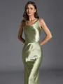 Mesmerizing Sheath Scoop Floor-Length Silk Like Satin Bridesmaid Dress