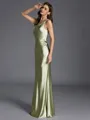 Mesmerizing Sheath Scoop Floor-Length Silk Like Satin Bridesmaid Dress