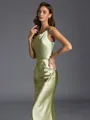 Mesmerizing Sheath Scoop Floor-Length Silk Like Satin Bridesmaid Dress