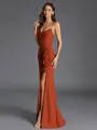 Extravagant Sheath Cowl Ruffles Floor-Length Chiffon Bridesmaid Dress