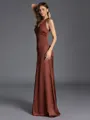 Unforgettable A-line V-Neck Floor-Length Silk like Satin Bridesmaid Dress
