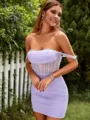 Sheath Empowering Off-the-Shoulder Corset Short/Mini Homecoming Dress With Pleated
