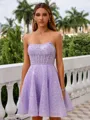 Elegant A-line Straight Corset Short/Mini Homecoming Dress