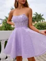 Elegant A-line Straight Corset Short/Mini Homecoming Dress