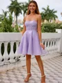 Elegant A-line Straight Corset Short/Mini Homecoming Dress