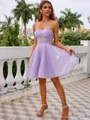 Elegant A-line Straight Corset Short/Mini Homecoming Dress