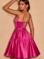 A-line Princess Spaghetti Straps Corset Short/Mini Homecoming Dress