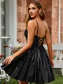 Chic A-line V-neck Corset Short/Mini Homecoming Dress With Appliques Lace