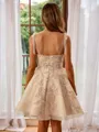 Ball-Gown Elegant Straps Tulle Short/Mini Homecoming Dress With Appliques Lace