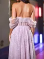 Elegant A-line Off-the-Shoulder Pleated Ankle-Length Corset Homecoming Dress