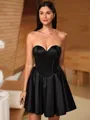 Unique A-line Sweetheart Short/Mini Silk like Satin Corset Homecoming Dress
