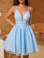Elegant A-line V-Neck Short/Mini Homecoming Dress