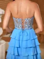 Modest A-line Sweetheart Appliques Lace Short/Mini Chiffon Corset Homecoming Dress