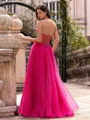 Regal A-line Sweetheart Floor-Length Tulle Corset Prom Dress