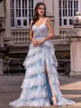 Immaculate A-line Off-the-Shoulder Appliques Lace Court Train Tulle Corset Prom Dress