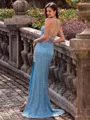 Classy Sheath V-Neck Sequin Sweep Train Prom Dress