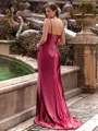Tasteful Sheath Spaghetti Straps Pleated Sweep Train Prom Dress