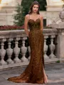 Tasteful Sheath Spaghetti Straps Appliques Lace Sweep Train Tulle Corset Prom Dress