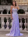 Noble Sheath Sweetheart Appliques Lace Sweep Train Tulle Corset Prom Dress
